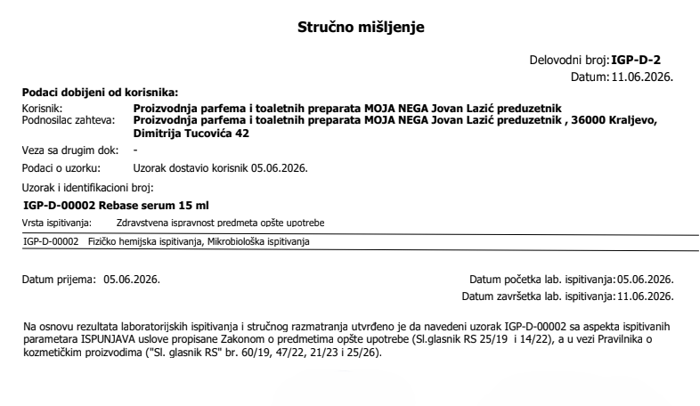 ispitivanje zdravstvene ispravnosti prirodne kozmetike